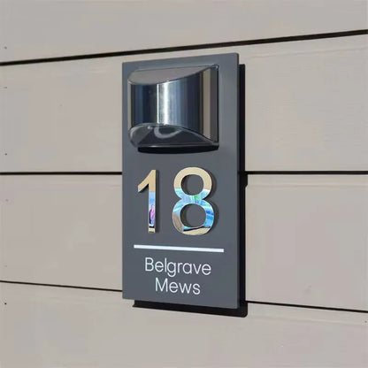 Custom Solar 3D Modern Premium Door Plaque