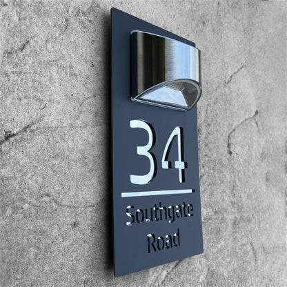 Custom Solar 3D Modern Premium Door Plaque