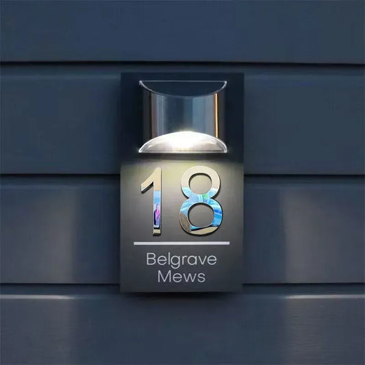 Custom Solar 3D Modern Premium Door Plaque