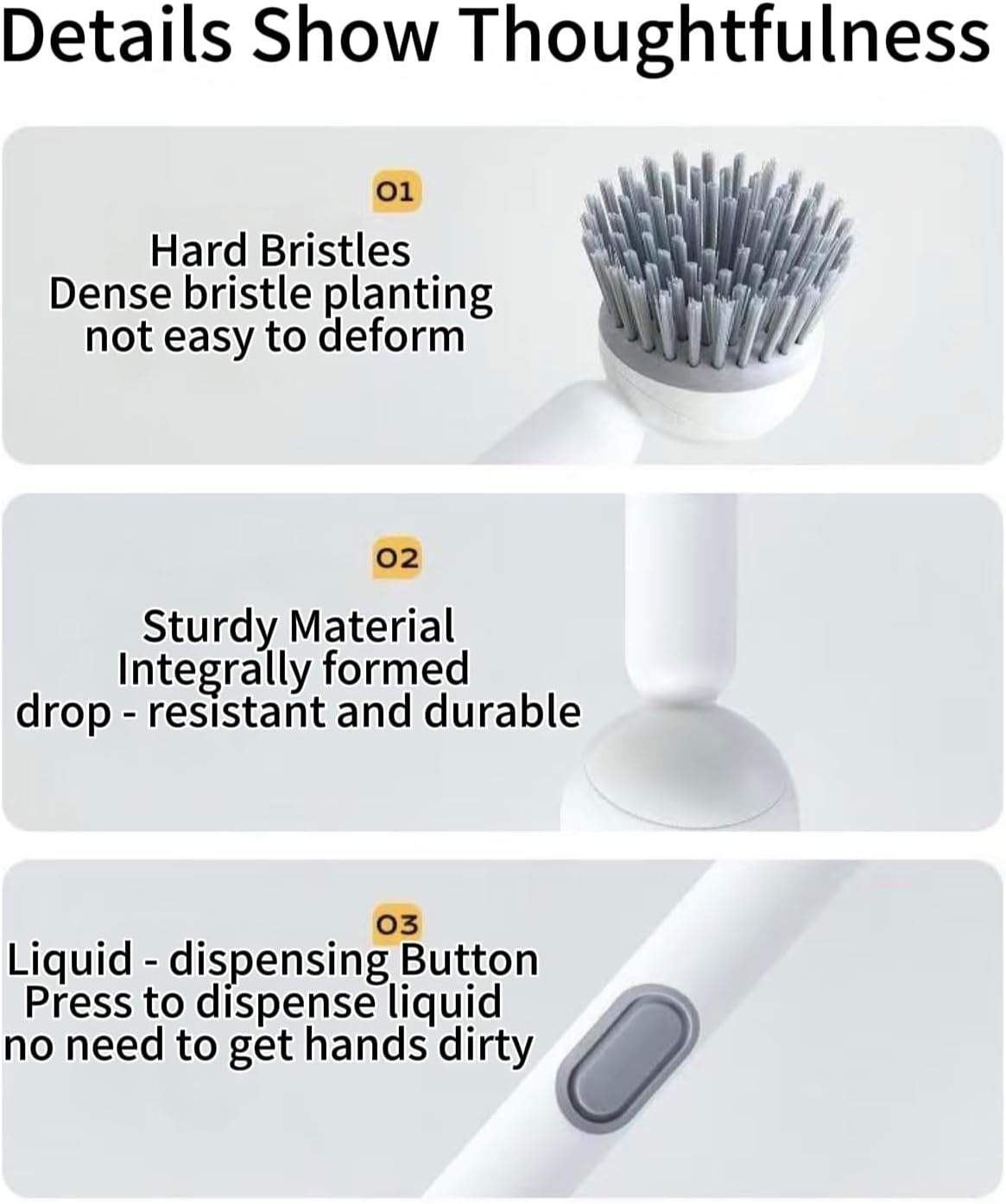 6-in-1 Dish Brush with Detergent Dispenser