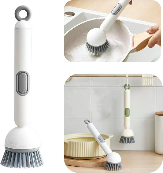 6-in-1 Dish Brush with Detergent Dispenser