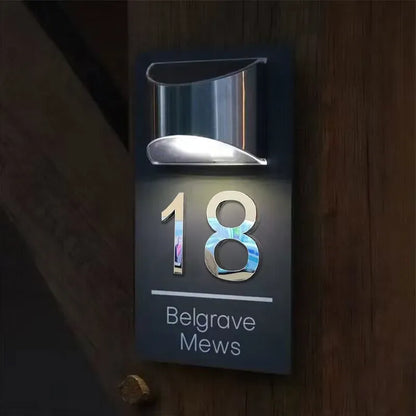 Custom Solar 3D Modern Premium Door Plaque