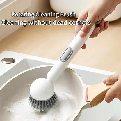 6-in-1 Dish Brush with Detergent Dispenser