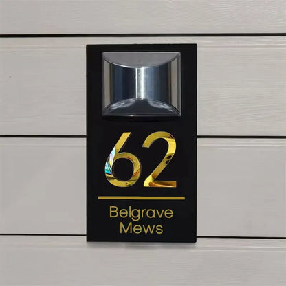 Custom Solar 3D Modern Premium Door Plaque