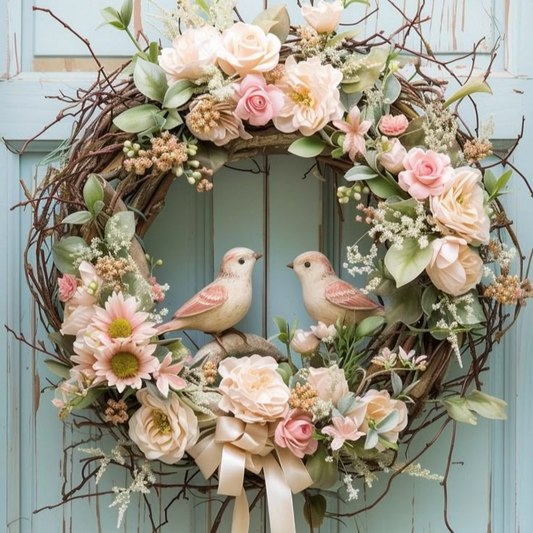 High-end Birdsong and Flowers Wreath